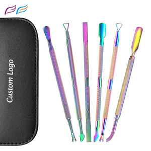 Pousse-cuticules ergonomique multi-usages en acier inoxydable, éliminateur de peaux mortes, outils d'extension d'ongles à marque privée par Bahasa Pro - Product Image 1