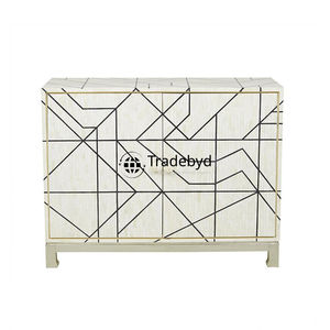 Tradebyd Commode élégante en incrustation d'os avec des œuvres d'art florales Luxueux Accent de maison pour des chambres élégantes - Product Image 3