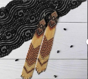 Boucles d'oreilles en perles noires de qualité supérieure, boucles d'oreilles très longues, boucles d'oreilles extra longues - Product Image 1