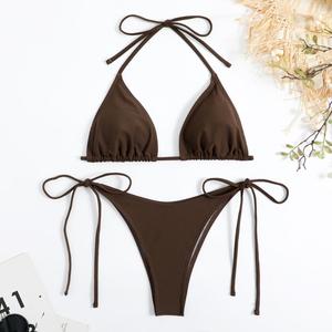 Brazilian Bikini Set with Adjustable Drawstring Customized Sublimated Women's Beachwear Includes Bras-Logo on Front - Product Image 4