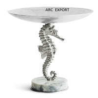 Support à gâteau de luxe à 2 niveaux en métal argenté forme ronde grand papillon Design Table Top Décoratif Support de service à gâteau à bas prix