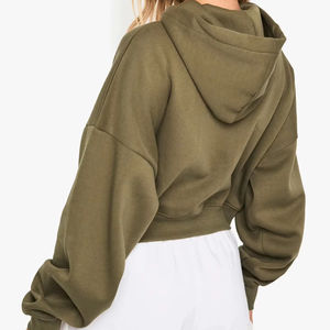 Unique Design Outdoor Wear Winter Warm Women's Crop <b>Top</b> Hoodie Factory Outlet <b>High</b> Quality Fresh Piece Women's Crop <b>Top</b> Hoodies - Product Image 1