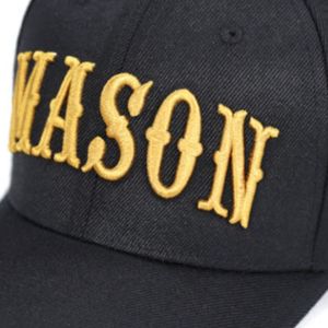 Mason Cap Black 20% Wool 80% <b>Acrylic</b> Unisex Adjustable Hat Embroidered Logo Front Back Greek Apparel Casual Streetwear Hand Wash - Product Image 3