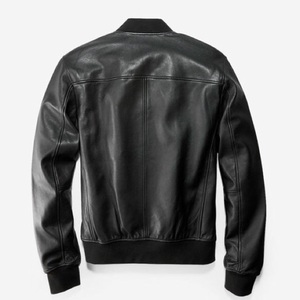 Vestes en cuir décontractées pour hommes Nouveau design Vestes à la mode en cuir de vache simple noir de haute qualité avec impression de logo personnalisée - Product Image 2
