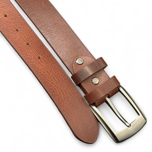 Ceinture en cuir pleine fleur vintage pour homme - Boucle à double ardillon de luxe et finition premium inspirée de la selle - Product Image 2