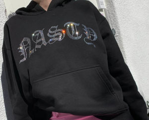 Survêtement lourd de qualité supérieure personnalisé 100 pour cent sweat à capuche en polaire de coton avec strass étiquette personnalisée pour survêtement unisexe - Product Image 4