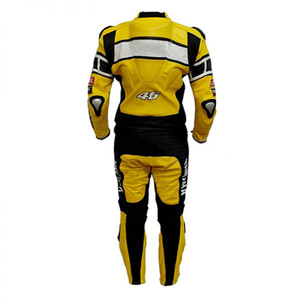 Tuta in pelle moto da <span class=keywords><strong>uomo</strong></span> da corsa per motociclisti giacca in pelle per moto pantaloni personalizzati tute in pelle gialla e nera per motociclisti