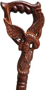 ไม้เท้าแกะสลักด้วยมือรูปนกอินทรีสำหรับผู้ชายและผู้หญิงไม้เท้าเดินป่าของขวัญแต่งงานของขวัญพ่อแม่ - Product Image 2