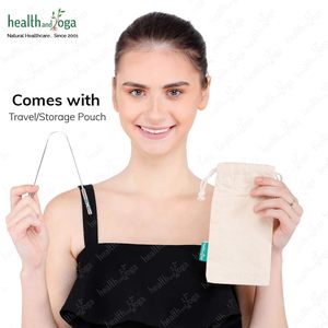 Healthandyoga steloswipe của mình và cô ấy cao cấp Lưỡi chất tẩy rửa thiết lập cho đối tác và bạn 2 pcs chất lượng thép lưỡi chọc - Product Image 3