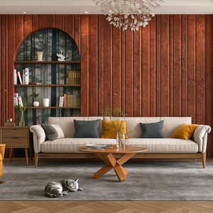 Eco-Friendly PVC Fluted <b>Wall</b> <b>Panels</b> Termite-Proof Waterproof Natural Wood Texture Minimalist Design for Mall Bedroom Ceilings - Product Image 1