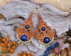 Pendientes de Macramé Colgantes de Excelente Calidad con Aro, Cuentas y Cuentas Pequeñas, Cordón Hecho a Mano y Joyería Moderna - Product Image 5