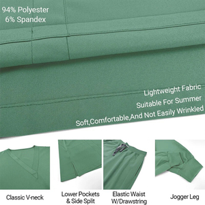 Ensembles de gommage d'hôpital unisexe en tissu peigné de haute qualité personnalisé OEM avec détection d'aiguille et fusion sans couture - Product Image 3