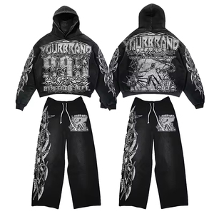 ชุดวอร์มมีฮู้ดสำหรับผู้ชายชุดวอร์มผ้าฝ้าย100% ชุดวอร์มสำหรับผู้ชายติดโลโก้แบบกำหนดเอง - Product Image 2