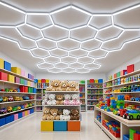 Luz LED Hexagonal de Aluminio con Estructura de Panal para Estanterías de Tiendas de Juguetes, 6000K, CRI 90