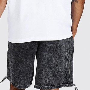 2026 Wholesale High Quality <b>Men</b> American Trendy Sun Faded <b>Shorts</b> With Rhinestone Custom Screen Printed Acid Wash Hem <b>Short</b> Man - Product Image 2