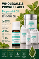 Huile Essentielle de Menthe Poivrée Turque Pure en Gros, Distillée à la Vapeur, Mentha Piperita, Vente en Gros, Marque Privée, OEM, Diffuseur, Bougie, Savon, ODM