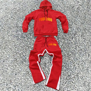 Ensemble de jogging baggy à capuche 320 g/m² personnalisable pour hommes broderie en molleton respirant 100% coton haut - Product Image 1