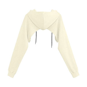 Meilleurs sweats à capuche courts ajustés respirants anti-boulochage avec logo frontal, sweats à capuche courts confortables pour femmes - Product Image 3