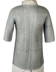 Lightweight Aluminum Butted Rings Chainmail Shrit <b>Medieval</b> Hauberk Half Sleeve Armor for Reenactment and Cosplay Wholesale Price - Product Image 2
