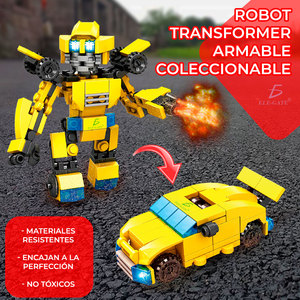 Bumblebee <b>Transformer</b> Robot Block DIY Toy ABS Plastic Construction Electronic Educational Model Toy for Kids - Product Image 4