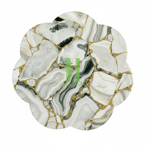 แผ่นรองจานลายหอยเชลล์พิมพ์แล็คเกอร์อาหารปลอดภัยสำหรับวางแล็คเกอร์ที่ทำด้วยมือจากเวียดนาม - Product Image 6