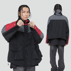 Chaquetas SoftShell a prueba de viento para hombre, ropa de calle, chaqueta cortavientos de gran tamaño con cremallera de poliéster Vintage - Product Image 6