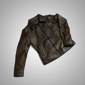 Chaqueta de Cuero Varsity Personalizada para Mujer, de Piel de Oveja Genuina, con Diseño Repujado, Estilo Motociclista, Transpirable y Ecológica - Product Image 2