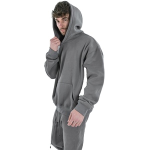 Sweat à capuche surdimensionné pour hommes en coton lourd de haute qualité Streetwear sweats à capuche d'hiver en polaire en 480GSM sweats à capuche unisexe - Product Image 3