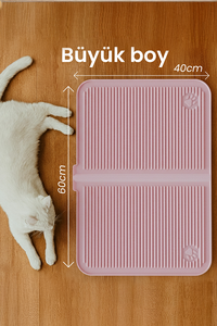 Alfombrilla para arena de gatos Ata Home de silicona multicolor, tamaño grande 40x60, con pala frontal y diseño de piscina lavable - Product Image 3