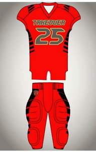 Vêtements de sport de football américain rétro en gros, uniforme personnalisé avec nom et numéro brodés, techniques d'impression sur short, vêtements de football - Product Image 4