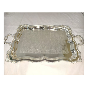 Plateaux de rangement de haute qualité Décor moderne Personnalisé Extérieur luxe Écologique Brun Rectangle Plateau de service en aluminium - Product Image 1
