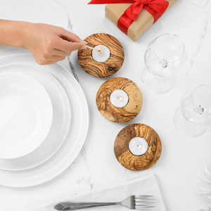 ช่างฝีมือ tunisie ชุดไม้ทีไลท์3ชิ้นโคมไฟและขวดเทียน - Product Image 6