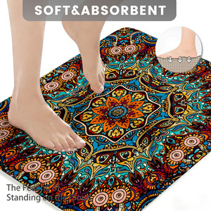 Custom Printed Absorbent <b>Bathroom</b> Rug <b>Set</b> for <b>Bathroom</b> Non-Slip Shower Curtain Bath <b>Mat</b> - Product Image 3