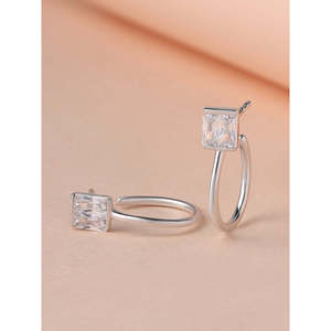 Pendientes de medio aro de moda para mujer, oro de 14 quilates y oro rosa con rodio de circón y chapado en oro para bodas, fiestas y regalos - Product Image 1