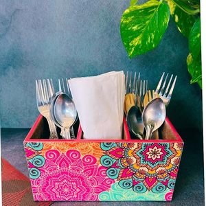 Porte-cuillères en bois à trois étages décoratif, design floral, art de la cuisine, utilisation sur le comptoir, prix de gros de haute qualité - Product Image 4