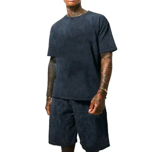 Custom Casual Shirt Set <b>Oversize</b> Tracksuit T Shirt <b>Jogger</b> Summer OEM Two Piece Shorts Set - Product Image 2
