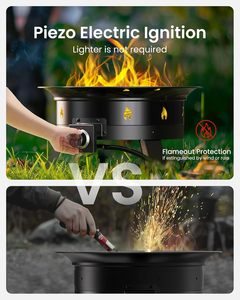 Modern Hand Finished India Metal <b>Fire</b> <b>Pit</b> Natural Gas Portable Design for Outdoor Garden Heating Terrace Decoration 9999 BTU - Product Image 3