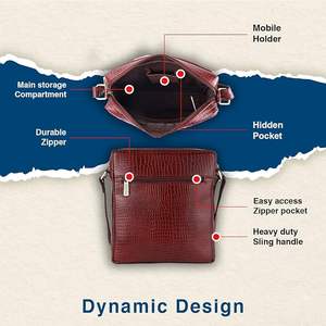 Hammonds Flycatcher Genuine <b>Leather</b> Travel <b>Messenger</b> Sling <b>Bag</b> 1 Compartment 1 Inner Zipper Stylish Front Design Durable Fashion - Product Image 6