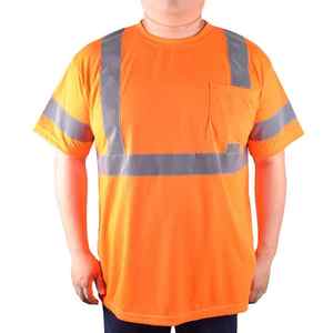 T-shirt de sécurité à manches courtes haute visibilité, avec bande réfléchissante, de haute qualité, pour le travail, très vendu - Product Image 4