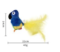 Juguete de gato de peluche con sonido de pájaro realista con características sostenibles con plumas