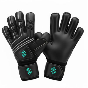 Gants de gardien de but de haute qualité, nouvelle conception, couvrant toute la main, pour adultes et jeunes, personnalisables, fermeture à boucle et crochet antidérapante, en latex - Product Image 2