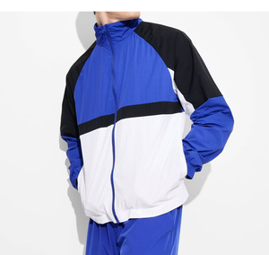 American Street Wear Chaqueta y pantalones cortos cortavientos con cuello levantado de dos tonos Unisex Cortavientos suelto y de moda para exteriores - Product Image 6