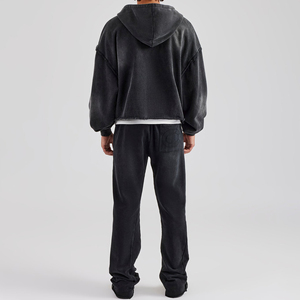 Conjunto de chándal de Jogger ajustado para hombre de etiqueta privada Logotipo personalizado Reflectante Lavado ácido Cremallera Traje de sudor deportivo de invierno de dos piezas - Product Image 6
