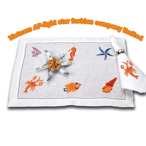 Vietnamien Non. 1 Serviette de table 100% lin doux brodé satiné Marque VNAP Taille personnalisable Utilisation à domicile, en avion, au restaurant - Product Image 3