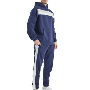 Ensemble de survêtement deux pièces pour homme, sweat-shirt à capuche et pantalon de jogging, matière coton, logo personnalisé 2025, fermeture éclair intégrale - Product Image 1