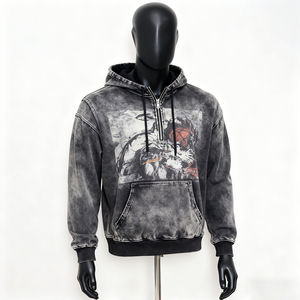 เสื้อฮู้ดดี้ HSI OEM แบบเรียบง่าย สไตล์วินเทจ ลุคซักฟอก ทรงปกติ ผ้าฝ้าย 100% ทรงปกติ เสื้อผ้าแฟลนเนลสำหรับฤดูใบไม้ร่วง - Product Image 3