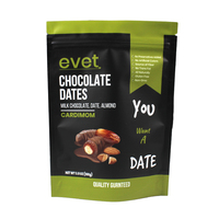 Sachet refermable à fermeture éclair pour dattes au chocolat, emballage alimentaire en plastique mat de qualité alimentaire, personnalisable et imprimable