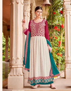 Nuevo zorro pakistaní Formal de secado rápido bordado a mano Mayra Cut Kurtis con parte inferior y Dupatta para mujer venta en línea - Product Image 3