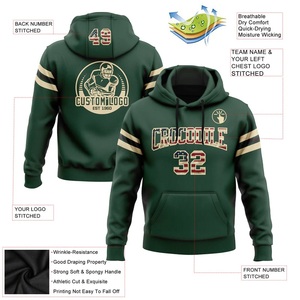 Sudadera con capucha y cremallera de fútbol americano para hombre, logotipo personalizado, ropa deportiva de equipo de invierno bordada, sudadera polar de entrenamiento - Product Image 3
