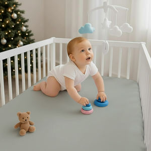 Drap de lit doux pour bébé, matière douce, ajustement sécurisé pour les lits bébé - Product Image 3